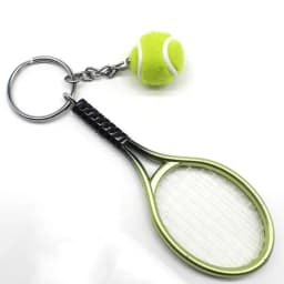 12Pcs Simulated Mini Tennis Racket Keychain for Women Men Metal Car Keyring Backpack Ornament Accessories Sports Souvenirs Gifts