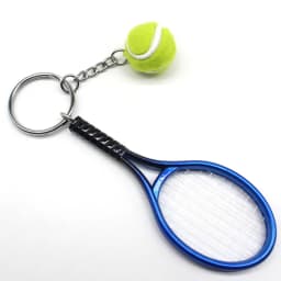 12Pcs Simulated Mini Tennis Racket Keychain for Women Men Metal Car Keyring Backpack Ornament Accessories Sports Souvenirs Gifts