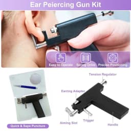 Professional Ear Piercing Gun with 36pcs Earrings Stud for Salon Home Use Ear Piercing Kit