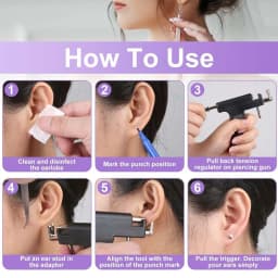 Professional Ear Piercing Gun with 36pcs Earrings Stud for Salon Home Use Ear Piercing Kit