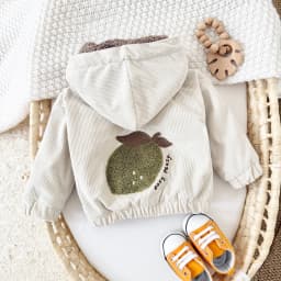 Ins Winter Warm Baby Girls Clothes Outdoor Jacket Thick Fleece Hoodie Infant Boys Baby Clothes Fruit Embroidery Newborn Baby Top