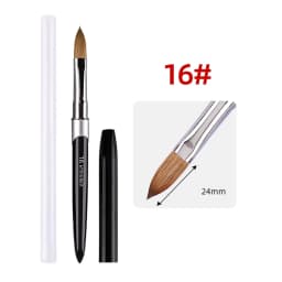 100% Pure Kolinsky Hair Nail Art Brush Round Nail Oval Brush Acrylic OEM Logo Black Color Handle Nail Supplies for Professionals