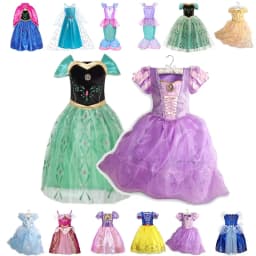 Girls Princess Dress Kids Elsa Anna Snow White Aurora Sofia Rapunzel Cinderella Halloween Costume Children Birthday Party