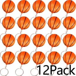 12-24Pcs Basketball Ball Keychain Sports Keychain Creative Mini Keychain Backpack Pendant Car Accessories Gift Sports Theme