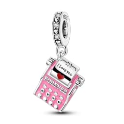 Romantic Valentine's Day Charms Pink Heart Rose Bear Charms Fit for 925 Silver Bracelet Necklace Women Anniversary‘s Gifts