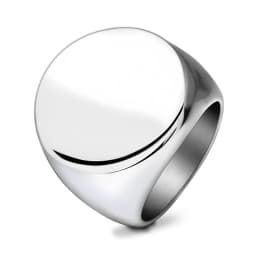 Customized Signet Ring Engrave Name Logo Photo Jewelry Stainless Steel Round Men Women For Family Wedding Personalized Gifts