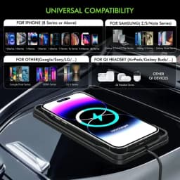 Car Wireless Charger Pad Base USB Cable for iPhone 16 15 14 13 12 Pro Max Samsung Xiaomi Airpods Pro 2 LG Fast Charging Station