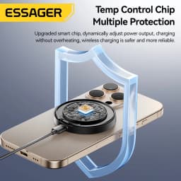 Essager Magnetic Wireless Charger With Holder 15W Fast Charging For IPhone17 16 15 14Pro Max Airpods Mini Wireless Phone Charger