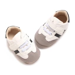 Infant Toddler Casual Sneakers - Fashion Minimalist Stripe Pattern, Non-Slip Rubber Sole Soft Fabric Insole Low Top PU Upper Dai