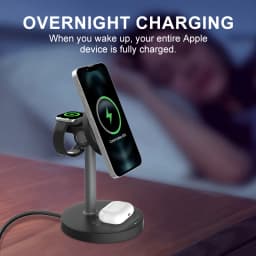 15W Fast Wireless Charger Stand 3-in-1 Magnetic Wireless Charger For iPhone 12-16 Series iWatch And AirPods Adjustable Angle
