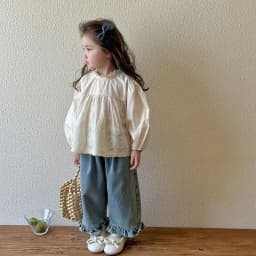 Kids Jeans Girls New 2025 Spring Autumn Children Fashion Casual Wide-leg Pants Ruffled Trousers Princess Sweet and Lovely