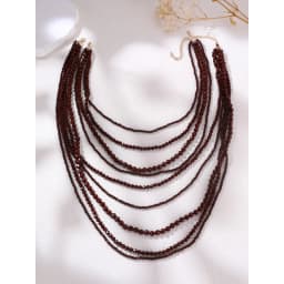 2pcs Boho Layered Long Necklace Set, Acrylic Beads for Autumn/Winter Style & Sweater Pairing