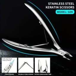 Professional Stainless Steel Cuticle Trimmer with Sharp Blade - Dual Spring Nail Clipper for Precise Manicure & Pedicure