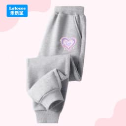 Girls' Fashion Sweatpants Cute Bowknot & Heart Print Kids' Casual Pants Elastic Waist Thin Trousers Children's Activewear HDJ1