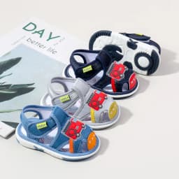 2025 Baby Squeaky Shoes Summer Sandal High Quality Funny Toddler Sound Pre-walking Sneaker Cute Car Patterns For Kid Unisex