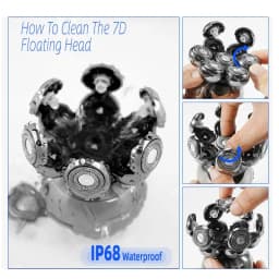 Mens 7 Blade Razor Replacement Shaving Heads Floating Washable Electric 7D Shavers Trimmers Kit Cutter Blades