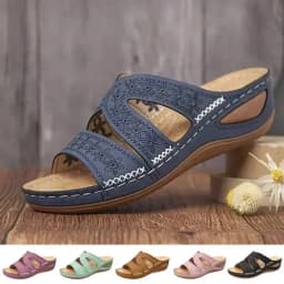 Summer 2026 Women's Sandals with Exposed Toes, Retro Anti Slip Leather Casual Women's Fashionable Versatile Sandals
