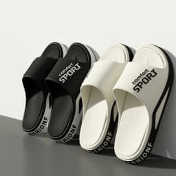 Men's Fashion Slide Sandals Summer Non-Slip Comfortable Flat Sole Slippers for Indoor & Outdoor Wear Trendy Breathable Home Shoe