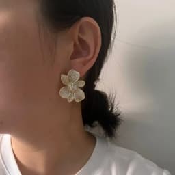 French new design fashion jewelry 14K gold plated luxury zircon exaggerated flower earrings elegant women's party accessories