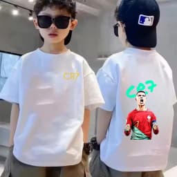Summer Cotton Children T-shirt CR7 Ronaldo Breathable Boy Casual Fashion Short Sleeve Kid Idol Clothes Sport Baby Tee Tops