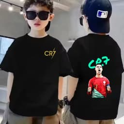 Summer Cotton Children T-shirt CR7 Ronaldo Breathable Boy Casual Fashion Short Sleeve Kid Idol Clothes Sport Baby Tee Tops
