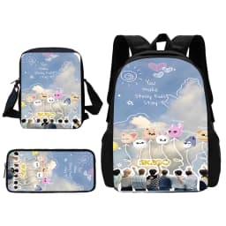 Child School S-Skzoo-o k-Kpop Stray Kids Backpack With Shoulder Bag Pencil Bags School Bags for Boys Girls Best Gift