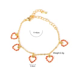 Heart Charms Bracelet for Kids Girls Baby Toddler Small Child Chic Sweetness Lovely Gift