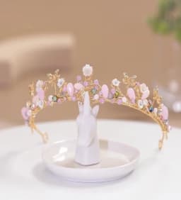 Handmade Vintage Crown Gold Bride Tiaras Pearl Rhinestone Tiara Princess Crown Bridal Hair Jewelry Wedding Hair Accessories Gift