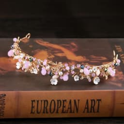Handmade Vintage Crown Gold Bride Tiaras Pearl Rhinestone Tiara Princess Crown Bridal Hair Jewelry Wedding Hair Accessories Gift