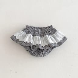 Baby Girls Plaid Skirt Shorts Kids Ruffles Lace Embroidery Pettiskirt Toddler Tutu Skirt Infant Bloomers PP Shorts 0-3t