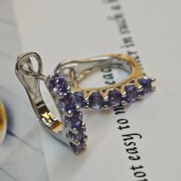 Tanzanite Clip Earrings 925 Sterling Silver Earring Round Earrings Fashion Jewelry