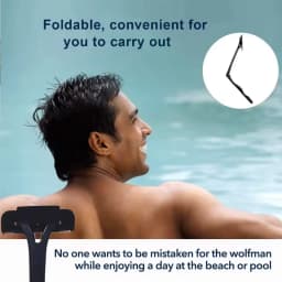 Men's Foldable Back Shaver Razor - Body Leg Hair Removal Trimmer with Handle Portable Shaving Tool for Men