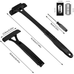 Men's Foldable Back Shaver Razor - Body Leg Hair Removal Trimmer with Handle Portable Shaving Tool for Men