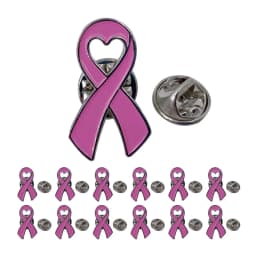 5/10/50/100 Pcs Breast Cancer Awareness Pins - Pink Cancer Ribbon Lapel Pin for Women & Charity Support - Enamel Brooches