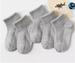 10pairs of solid color children's socks, boys' mesh adhesive style, spring and summer sweat absorbing classic black and white gr