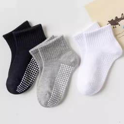 10pairs of solid color children's socks, boys' mesh adhesive style, spring and summer sweat absorbing classic black and white gr