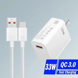 33W Charger QC 3.0 Quick Charging 6A Fast Turbo Charger Mobile Phone Charger Adapter USB Type C Cable For Samsung