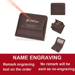 Fashionable Mini Women Wallet Name Engraving High-Quality Card Holder Simple Short Female Coin Pocket