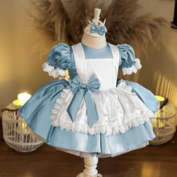 Wonderland Alice Maids Princess Girls Dress Lolita Alices Cartoon Bow Wedding Party Birthday Prom Dresses Girl Halloween Costume