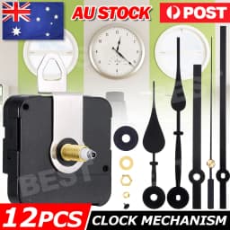 12pcs Wall Clock Quartz Movement Motor Mechanism Long Spindle Hands Repair Kit
