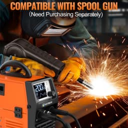 HITBOX 220V MIG Welding Machine 4 in 1 ARC/Gasless MIG/Lift TIG/Spool Gun Non Gas Soldering Inverter Welder Cored Wire AU Plug