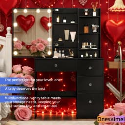 New home dressing table with vanity mirror Features three colour modes and adjustable brightness Ideal birthday gift