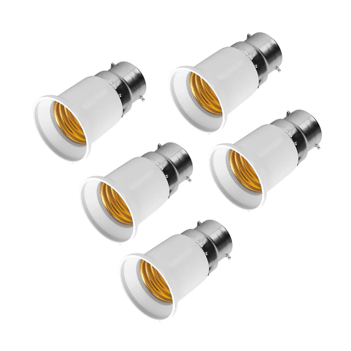 【Sale】5PCS B22 to E27 Bulb Converter B22 Male to E27 Female Socket Base Bulb Adapter Converter Lamp Holders