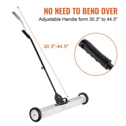 SucceBuy Rolling Magnetic Sweeper with Wheels Push Type Magnetic Pick Up Sweeper Large Magnet Pickup Lawn Telescoping Sweeper