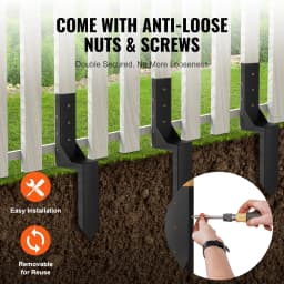 SucceBuy Fence Post Anchor Repair Kit Post Support Stake Anchor Ground Spike for Repair Tilted Broken Wood Fence Post Enveloping