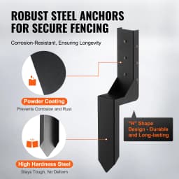 SucceBuy Fence Post Anchor Repair Kit Post Support Stake Anchor Ground Spike for Repair Tilted Broken Wood Fence Post Enveloping