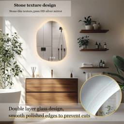 LUVODI Frameless LED Bathroom Mirror with Touch Sensors Wall Mounted Backlit Vanity Mirror IP44