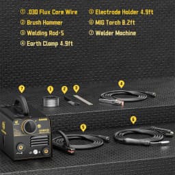 HZXVOGEN HVM140 Flux Core Wire Welding Machine 3 in 1 MMA/Gasless MIG/Lift TIG VRD Synergy Control Interver Welder Without Gas