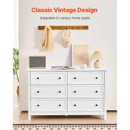 VEVOR 6/9 Drawer Dresser Wooden Chest of Drawers with Sliding and Anti-tip Device for Living Room Hallway Bedroom Entryway