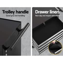 6 Drawer Rolling Tool Cabinet Storage Chest Garage Workshop Toolbox Cart Heavy Duty Metal Organizer Cabinet